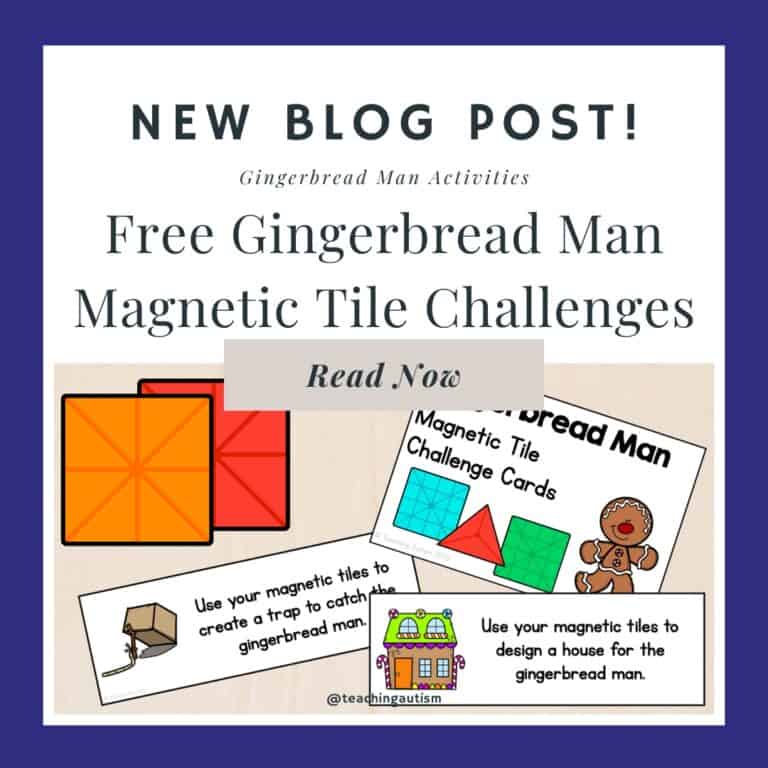 Free Gingerbread Man Magnetic Tiles Challenge Cards