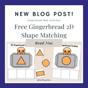 Free Gingerbread Man 2D Shape Matching Activity