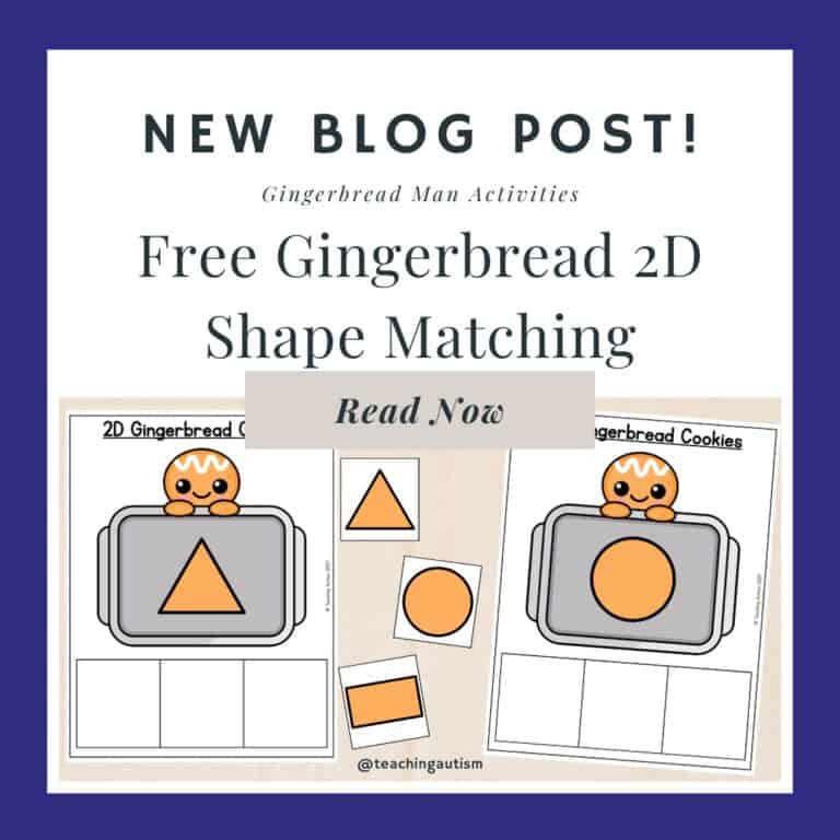 Free Gingerbread Man 2D Shape Matching Activity