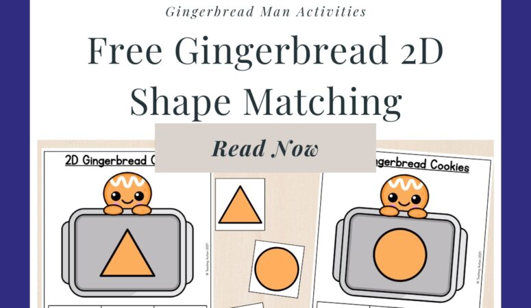 Free Gingerbread Man 2D Shape Matching Activity