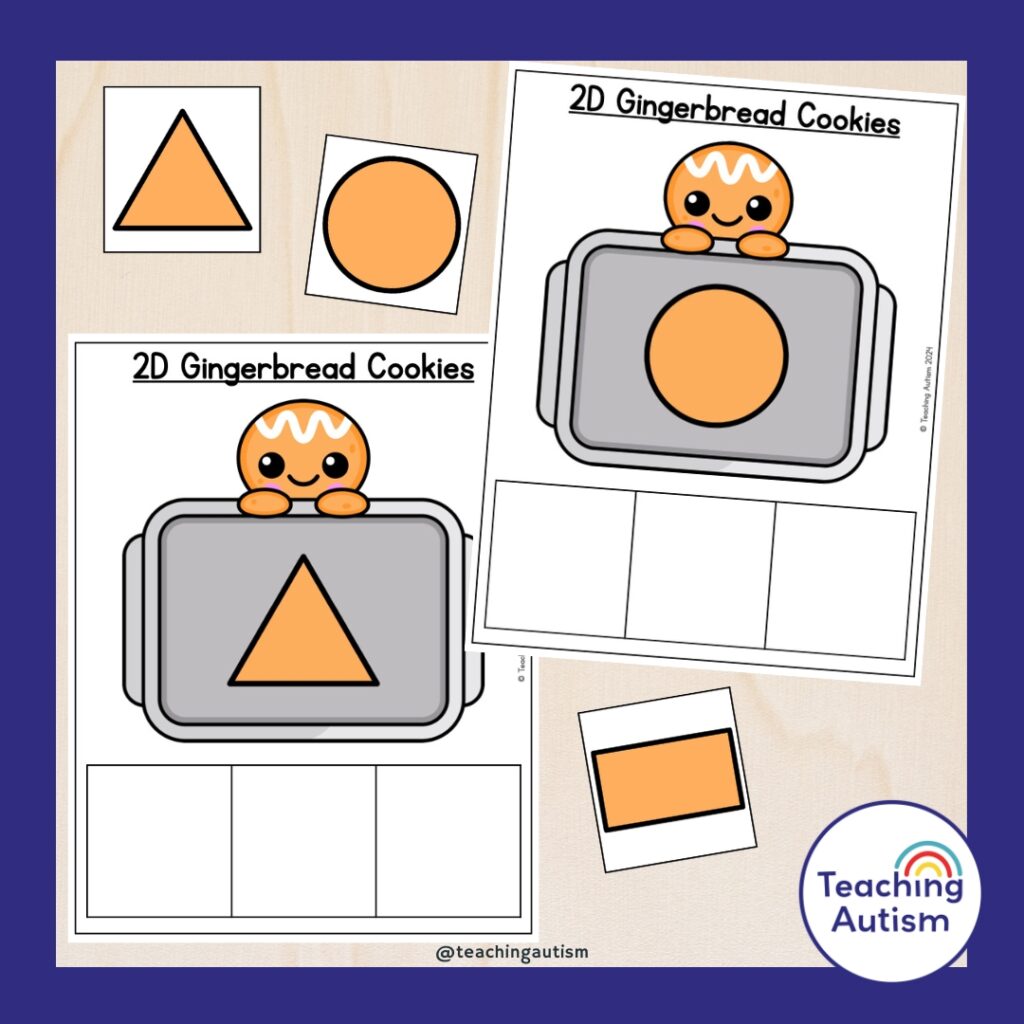 Free Gingerbread Man 2D Shape Matching Activity