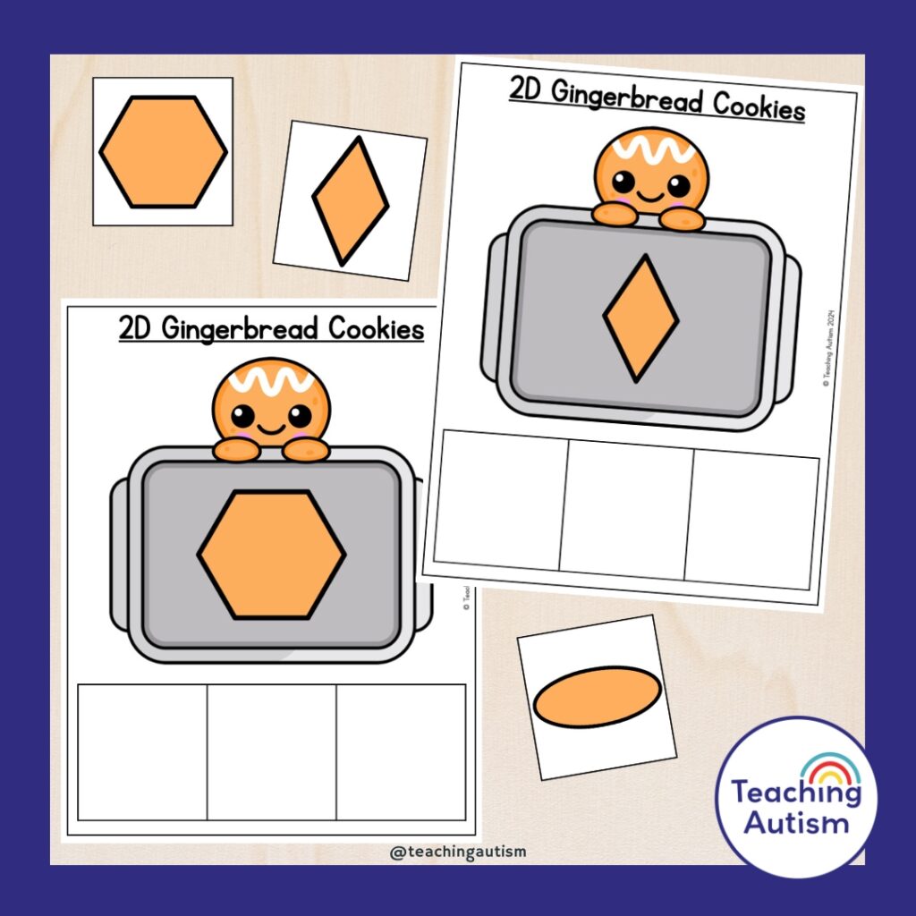 Free Gingerbread Man 2D Shape Matching Activity