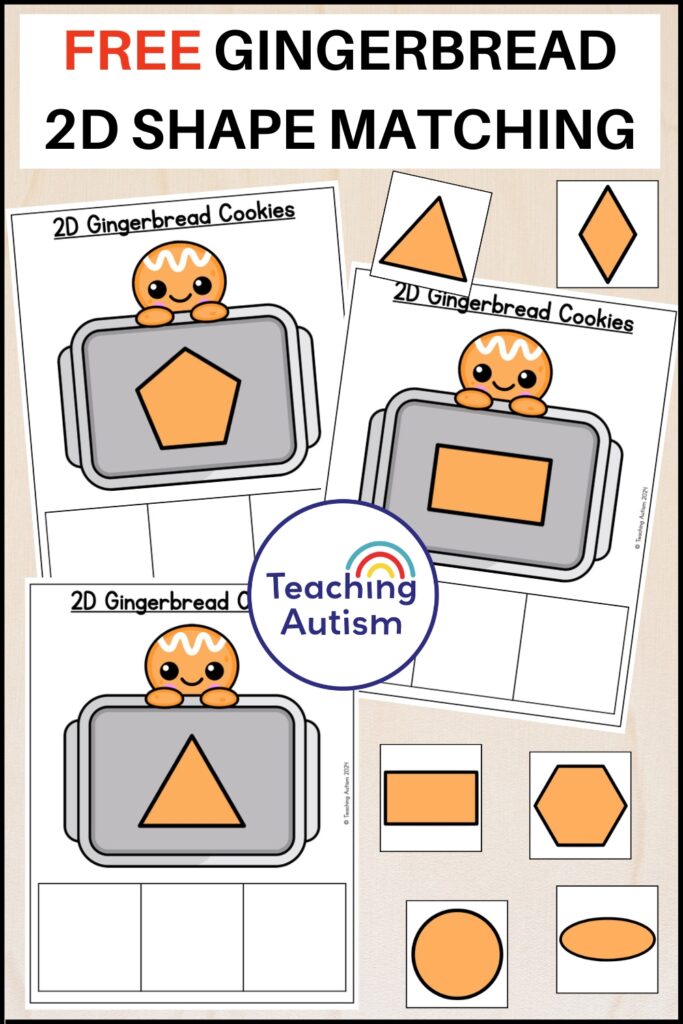 Free Gingerbread Man 2D Shape Matching Activity