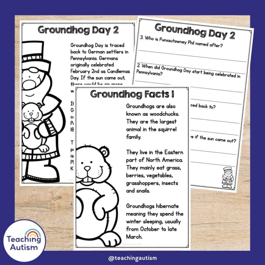 Free Groundhog Day Reading Comprehension