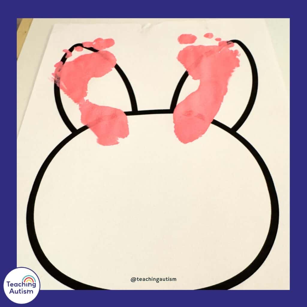 Easter Bunny Footprint Craft with Free Template