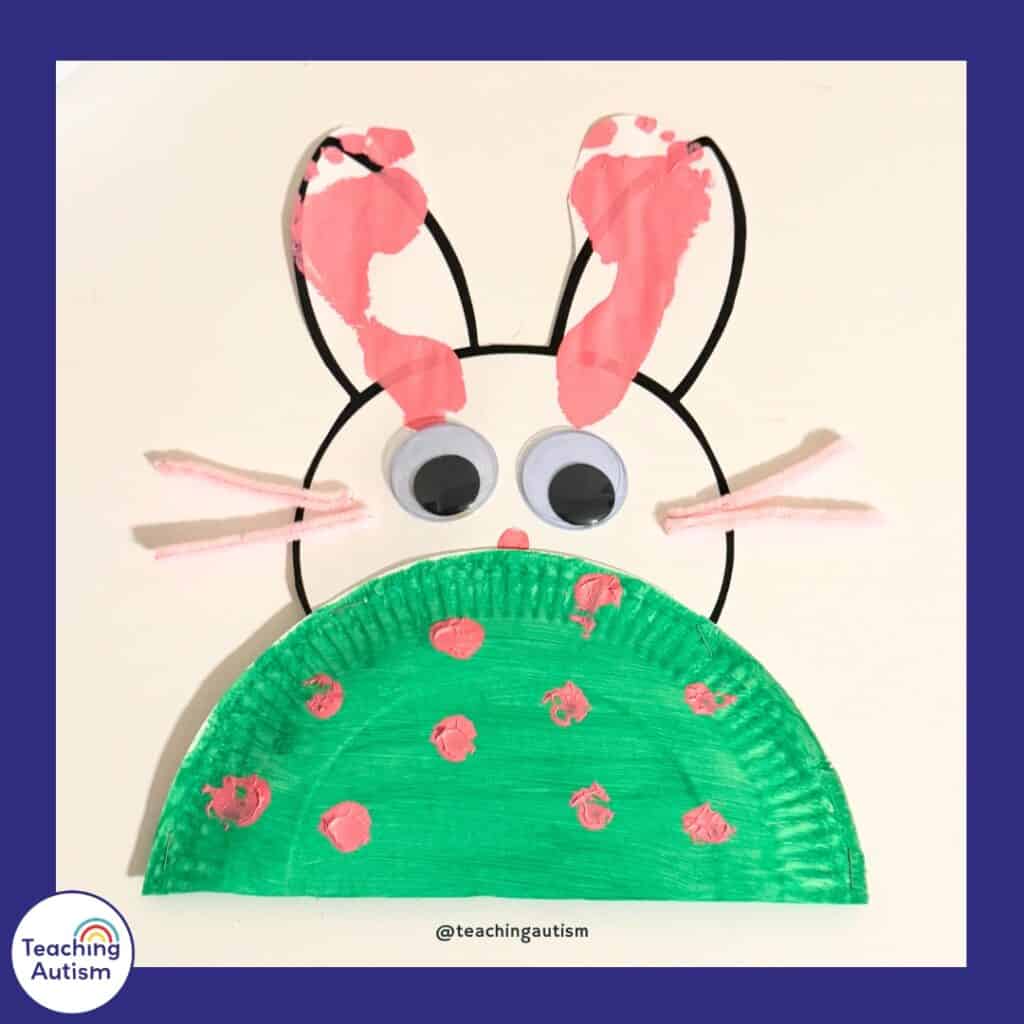 Easter Bunny Footprint Craft with Free Template