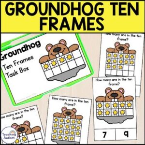 Groundhog Ten Frame Task Cards | Twenty Frame Task Boxes for Special Education