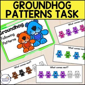 Groundhog Pattern Task Box | Pattern Activities for Groundhog Day