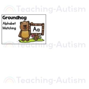 Groundhog Alphabet Matching Task Box | Literacy Centers for Groundhog Day