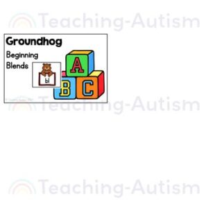 Groundhog Beginning Blends Task Box | Literacy Centers for Groundhog Day