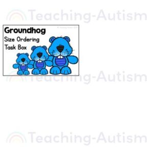 Groundhog Size Ordering Task Box | Math Task Boxes for Special Education