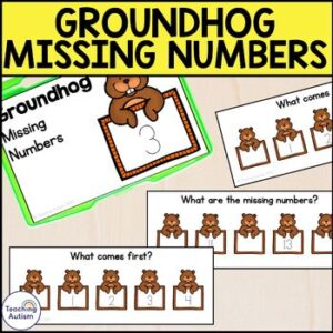 Groundhog Missing Numbers Task Box | Groundhog Day Math Activities