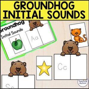 Groundhog Initial Sounds Task Box | Literacy Centers for Groundhog Day