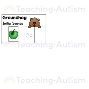 Groundhog Initial Sounds Task Box | Literacy Centers for Groundhog Day