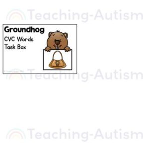 Groundhog CVC Words Task Box | Matching CVC Words to Pictures