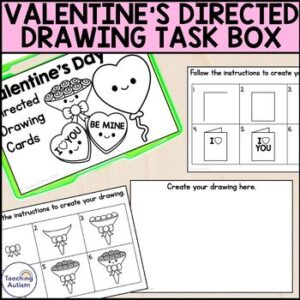 Valentine's Day Directed Drawing Task Box | Task Boxes for Special Education