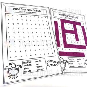 Mardi Gras Word Search Activities