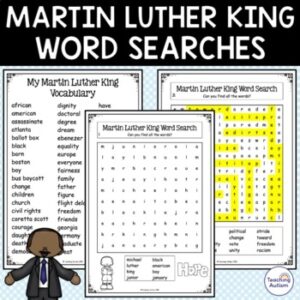 Martin Luther King Jr Word Searches MLK