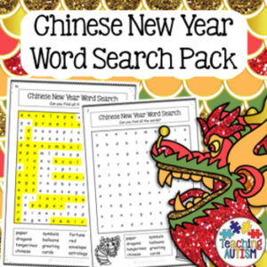 Lunar New Year Word Search Activity Pack