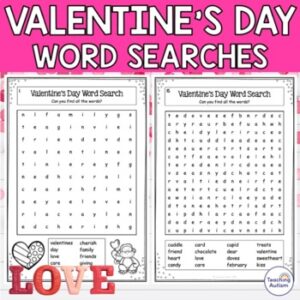 Valentine's Day Word Search Activities