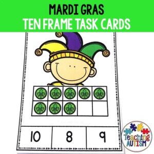 Mardi Gras Math Activities, Ten Frame Task Cards