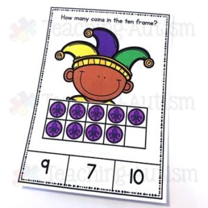 Mardi Gras Math Activities, Ten Frame Task Cards