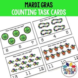 Mardi Gras Math Task Cards