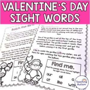 Valentine's Day Sight Words Read and Highlight