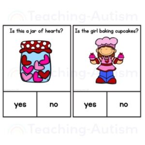 Yes No Questions for Speech Therapy Valentine's Day