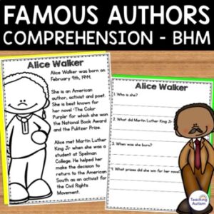 Famous Authors Black History Month Reading Comprehension