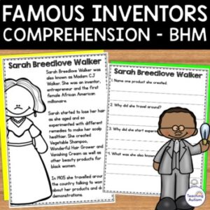 Black History Month Famous Inventors Reading Comprehension Worksheets