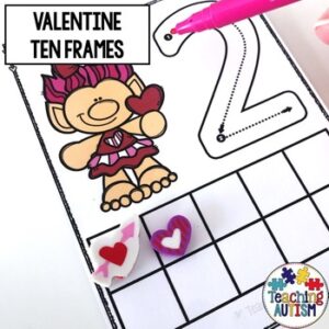 Valentine's Day Ten Frame Task Cards