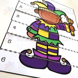 Mardi Gras Math Number Puzzles Counting to 10