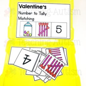 Math Task Boxes for Special Education | Valentine's Day Activities