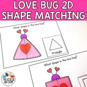 2D Shape Task Box for Special Education | Valentine's Day