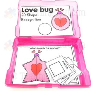 2D Shape Task Box for Special Education | Valentine's Day