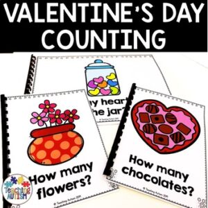 Valentine's Day Counting Adapted Books for Special Education and Autism