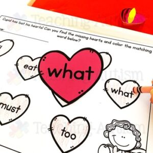 Sight Word Activities | Valentine's Day Primer Sight Words