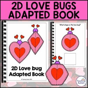 2D Shape Love Bug Adapted Book for Special Education | Valentine's Day