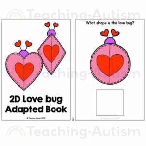 2D Shape Love Bug Adapted Book for Special Education | Valentine's Day