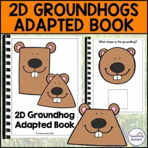 2D Shape Groundhog Adapted Book for Special Education | Groundhog Day