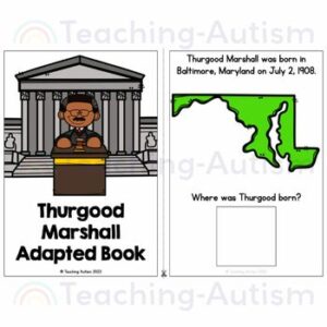 Thurgood Marshall Adapted Book for Special Education