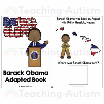 Barack Obama Adapted Book for Special Education