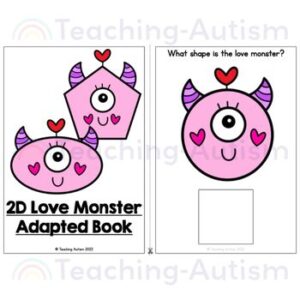 2D Shape Love Monster Adapted Book | Valentine's Day Adapted Books