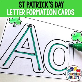 Letter Formation Task Cards, St Patrick's Day