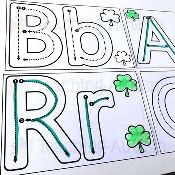 Letter Formation Task Cards, St Patrick's Day