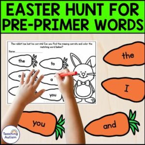 Pre Primer Sight Words | Easter Sight Word Worksheets