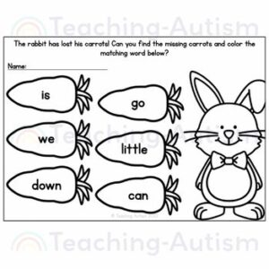 Pre Primer Sight Words | Easter Sight Word Worksheets
