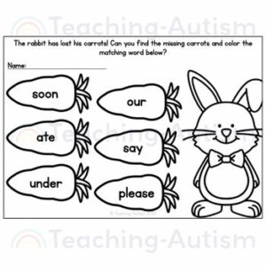 Primer Sight Words | Easter Sight Word Worksheets
