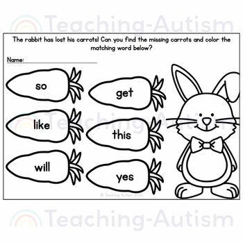 Primer Sight Words | Easter Sight Word Worksheets - Image 4